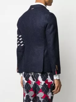 Thom Browne seamed 4-Bar silk stripe blazer