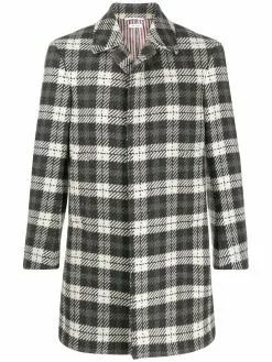 Thom Browne tartan check tweed coat
