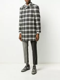 Thom Browne tartan check tweed coat