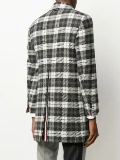 Thom Browne tartan check tweed coat