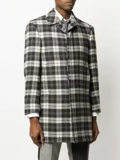 Thom Browne tartan check tweed coat
