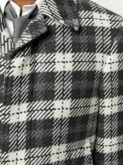 Thom Browne tartan check tweed coat