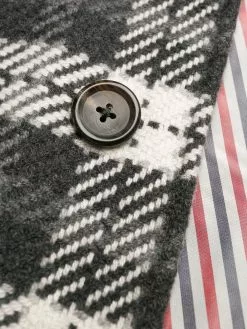 Thom Browne tartan check tweed coat