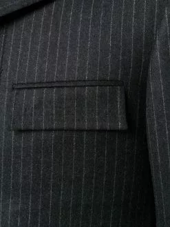 Thom Browne chalk-stripe Chesterfield overcoat