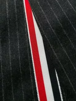 Thom Browne chalk-stripe Chesterfield overcoat