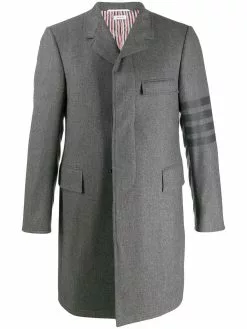 Thom Browne tonal 4-Bar Chesterfield overcoat