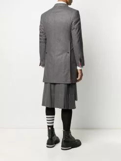 Thom Browne tonal 4-Bar Chesterfield overcoat