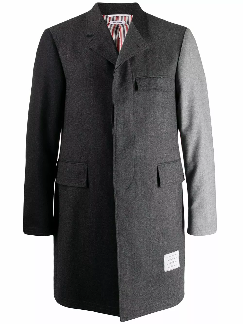 Thom Browne Fun Mix super 120s Chesterfield overcoat single breasted coats of men 1 Thom Browne Fun-Mix super 120s Chesterfield overcoat