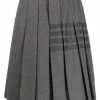 Thom Browne knee-length pleated 4-Bar striped skirt