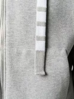 Thom Browne 4-Bar double-knit zip-up hoodie