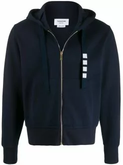 Thom Browne 4-Bar double-knit zip-up hoodie