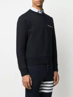Thom Browne loopback stripe pocket sweatshirt