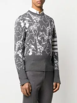 Thom Browne 4-Bar animal intarsia jumper