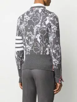 Thom Browne 4-Bar animal intarsia jumper