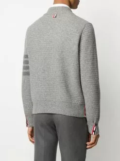 Thom Browne tonal 4-Bar shawl pullover