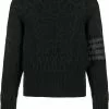 Thom Browne Aran cable tonal 4-Bar jumper