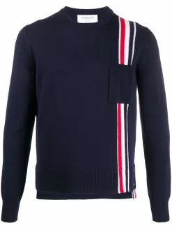 Thom Browne tricolour intarsia stripe jumper