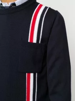 Thom Browne tricolour intarsia stripe jumper