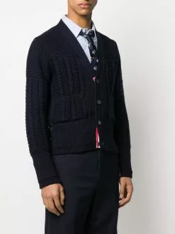Thom Browne Aran cable 4 Bar cardigan cardigans of men 7 Thom Browne Aran cable 4-Bar cardigan