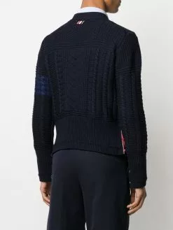 Thom Browne Aran cable 4 Bar cardigan cardigans of men 8 Thom Browne Aran cable 4-Bar cardigan