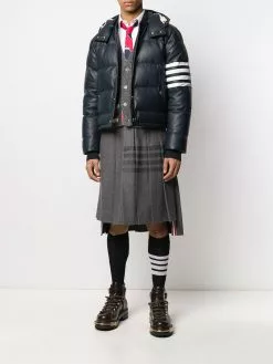 Thom Browne Aran cable Cricket stripe cardigan