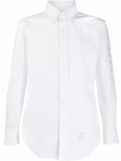 Thom Browne satin weave 4-Bar shirt