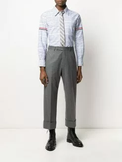 Thom Browne checked grosgrain armband shirt