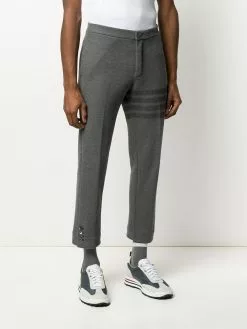 Thom Browne slim-fit tonal 4-Bar trousers