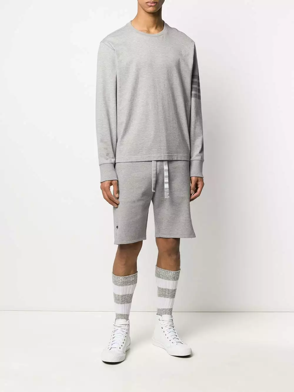 Thom Browne Tonal 4 Bar rugby T shirt t-shirts of men 2 Thom Browne tonal 4-Bar rugby T-shirt