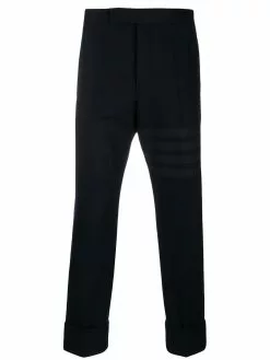 Thom Browne tonal 4-Bar flannel trousers