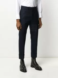 Thom Browne tonal 4-Bar flannel trousers