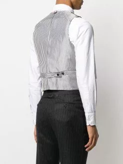 Thom Browne narrow chalk-stripe flannel waistcoat