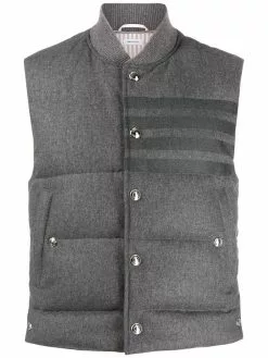 Thom Browne 4-Bar down-filled flannel gilet