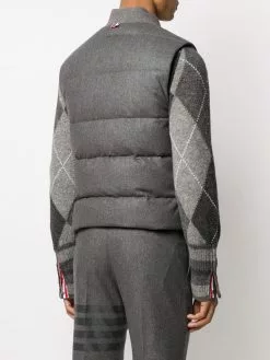Thom Browne 4-Bar down-filled flannel gilet