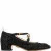 Thom Browne crisscross crystal Mary Jane pumps