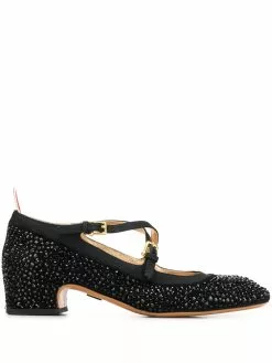 Thom Browne crisscross crystal Mary Jane pumps