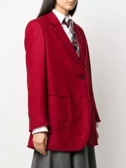 Thom Browne frayed narrow shoulder sack jacket