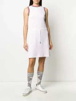 Thom Browne seersucker striped sleeveless dress