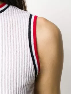 Thom Browne seersucker striped sleeveless dress