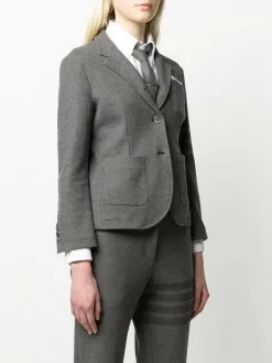 Thom Browne tonal 4-Bar cotton twill jacket