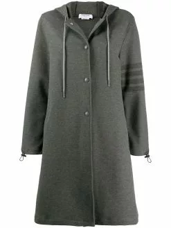 Thom Browne tonal 4-bar hooded parka
