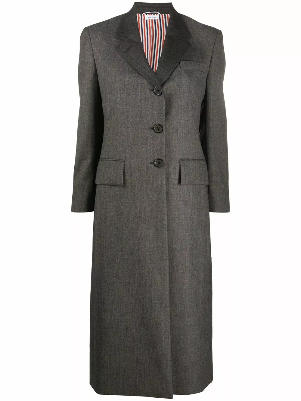 Thom Browne Wide lapel wool overcoat single breasted coats of women 1 Thom Browne wide lapel wool overcoat