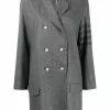 Thom Browne tonal 4-Bar double-breasted coat