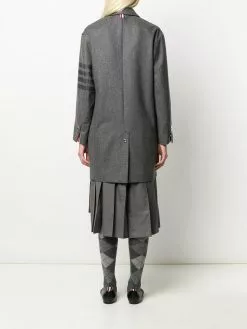 Thom Browne tonal 4-Bar double-breasted coat