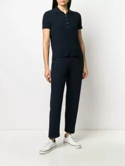 Thom Browne 4-Bar side insert ribbed polo shirt