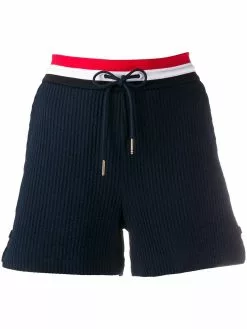 Thom Browne tricolour-waistband seersucker shorts
