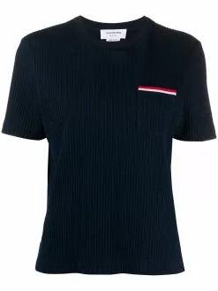 Thom Browne striped pocket seersucker T-shirt