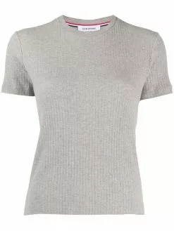 Thom Browne 4-Bar side insert ribbed T-shirt
