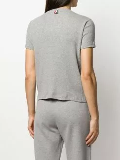 Thom Browne 4-Bar side insert ribbed T-shirt