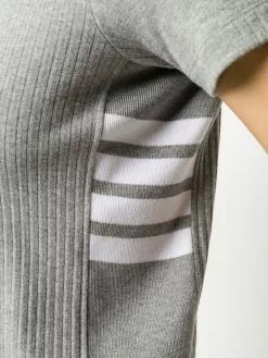 Thom Browne 4-Bar side insert ribbed T-shirt